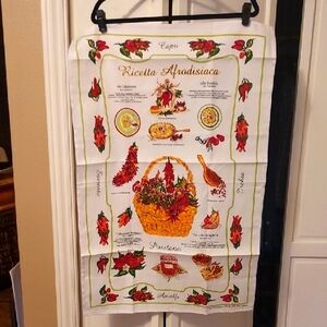 Italian Dish Towel Tea Towel Wall Hanging Red Pepper Theme